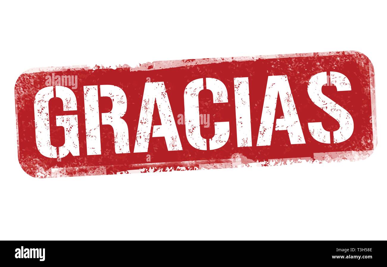 Thank you on spanish language ( Gracias ) sign or stamp on white background, vector illustration Stock Vector