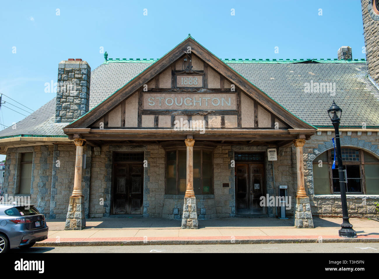 Stoughton railway station was built in 1888 at Wyman Street, Stoughton