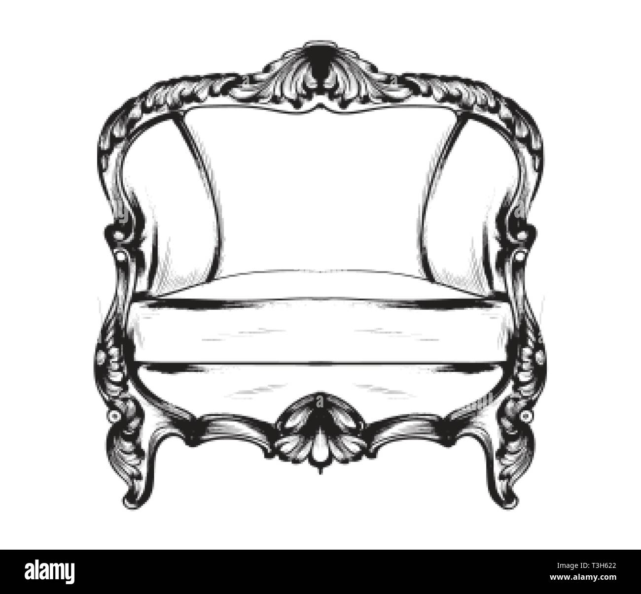 Classic Baroque Furniture Set Vector Sketch Stock Vector (Royalty Free)  411141709 | Shutterstock