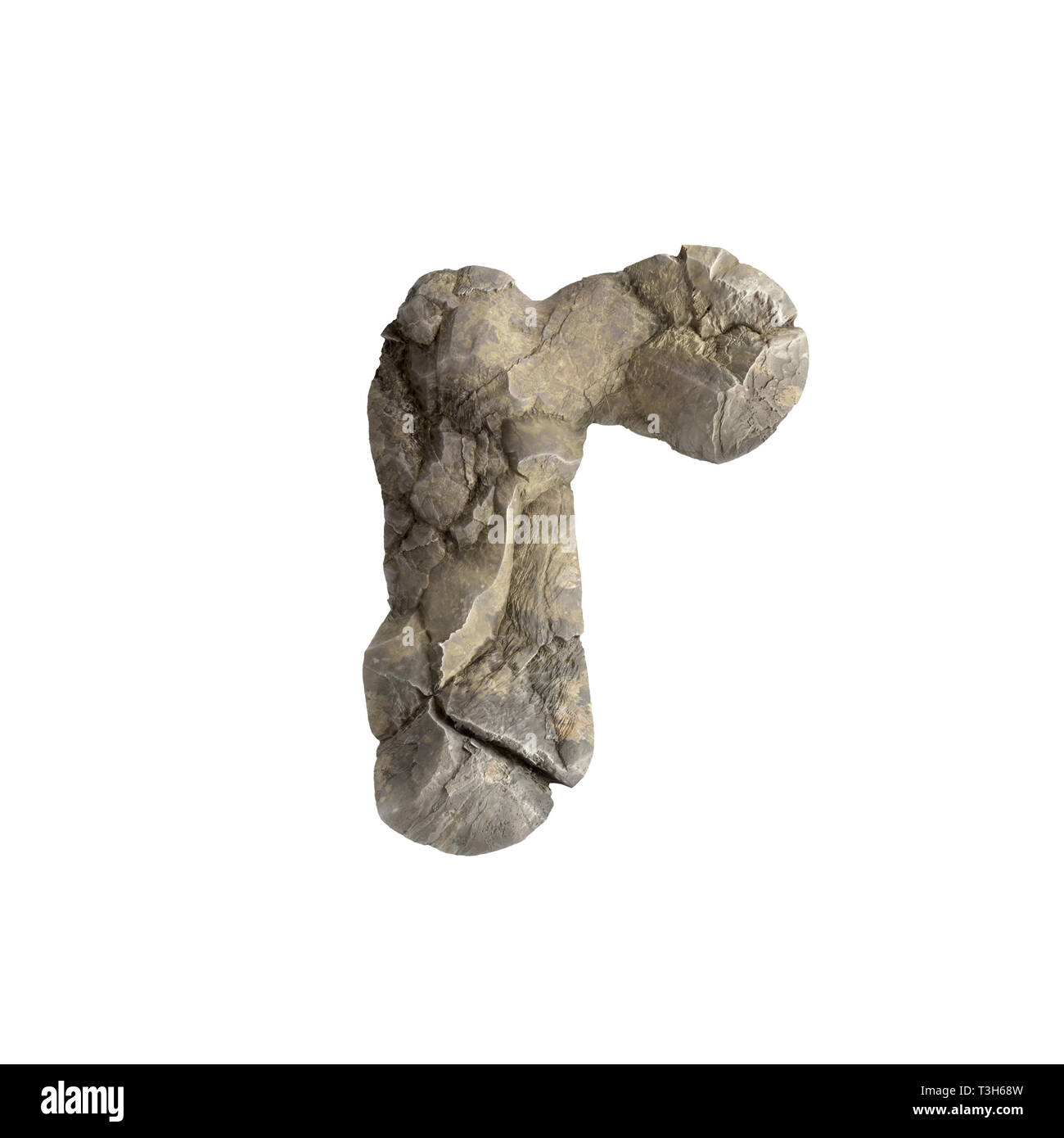 Rock letter R - Small 3d boulder font isolated on white background ...