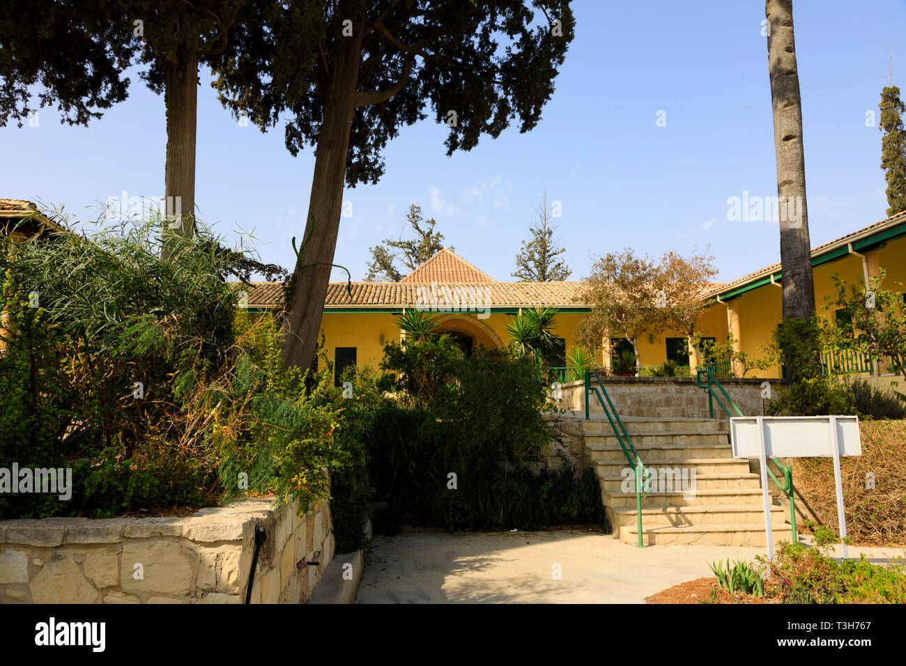 The inner courtyard of the Hala Sultan Tekke mosque, Larnaca, Cyprus October 2018 Stock Photo