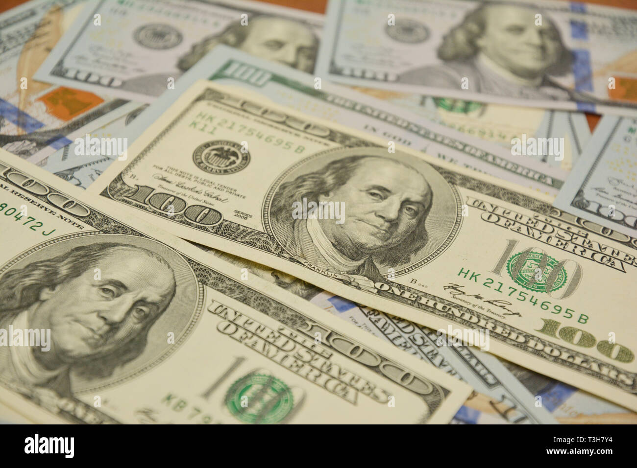 100 dollar photo. American Dollars Cash Money. One Hundred Dollar Banknotes. Stock Photo