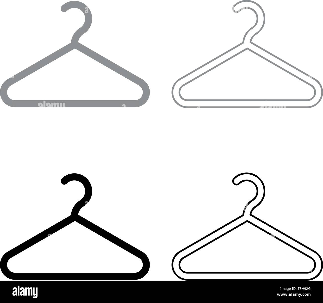 Hanger Clothes hanger icon set black grey color vector illustration