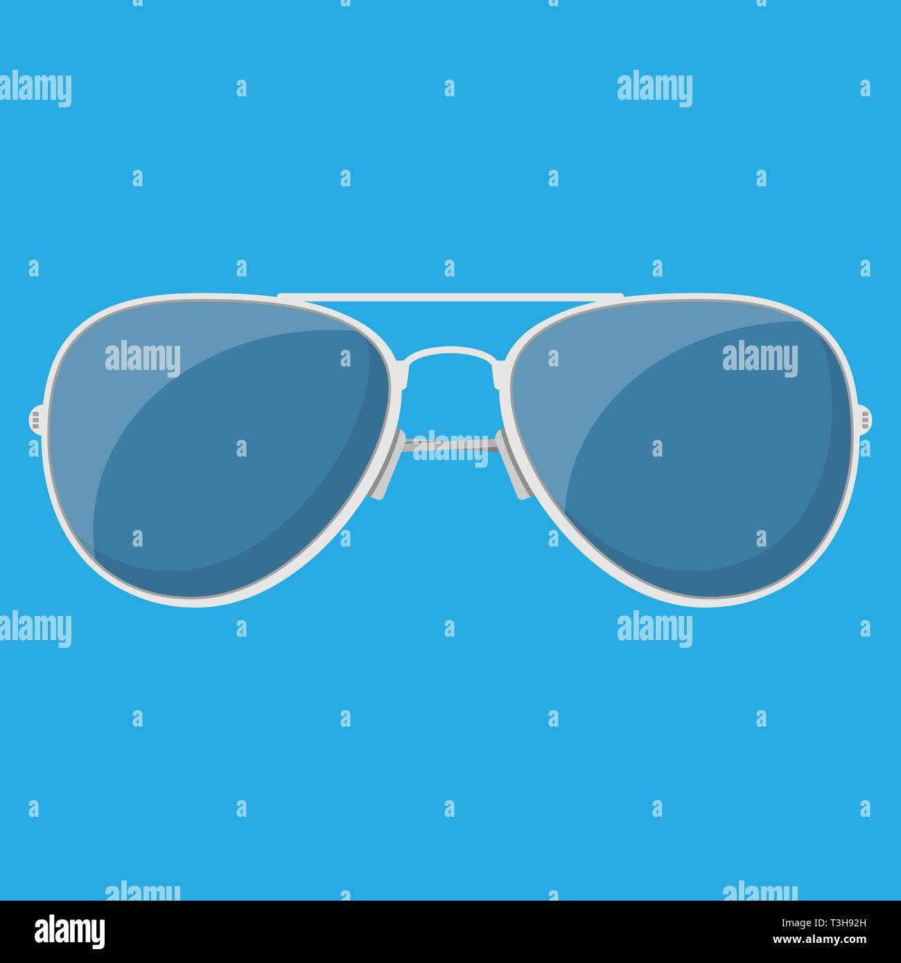 Aviator sunglasses. Protective eyewear. Vector illustration in flat