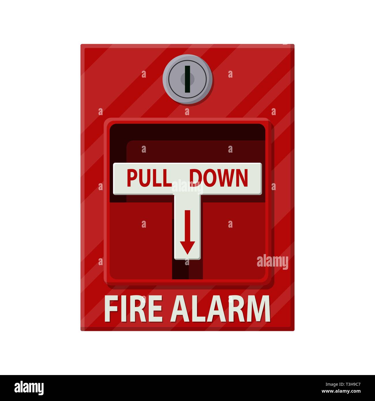 Fire alarm system. Fire equipment. Vector illustration in flat style Stock Vector