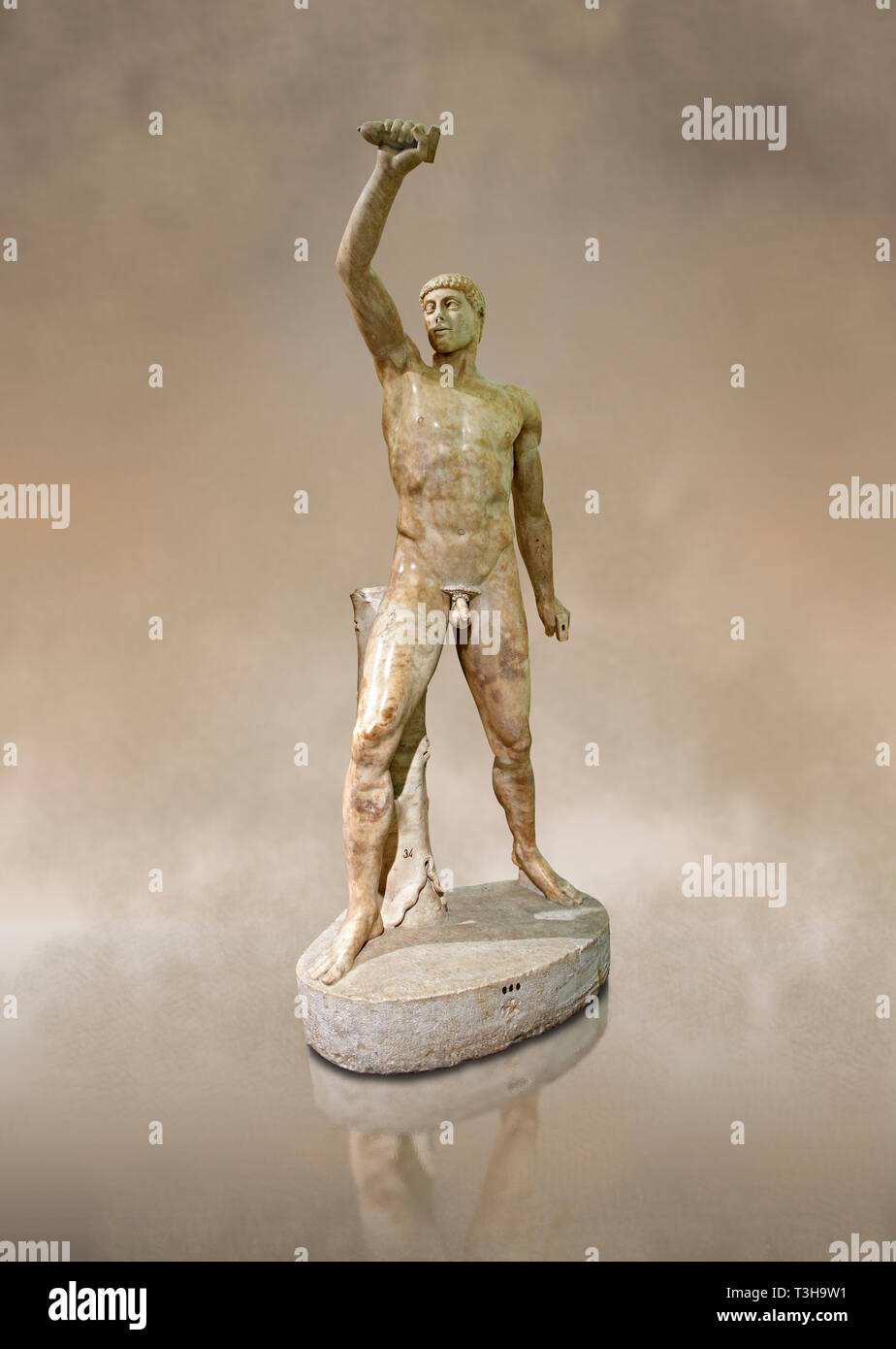 2nd century AD Roman marble sculpture of Aristogeiton from the Tyrannicide group, a Roman copy