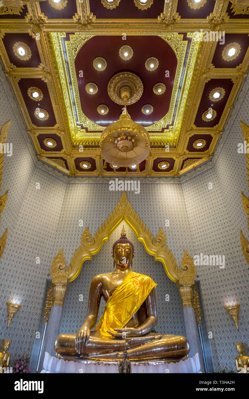 The Golden Buddha, or Wat Traimit in Bangkok, Thailand. This is the biggest pure golden Buddha
