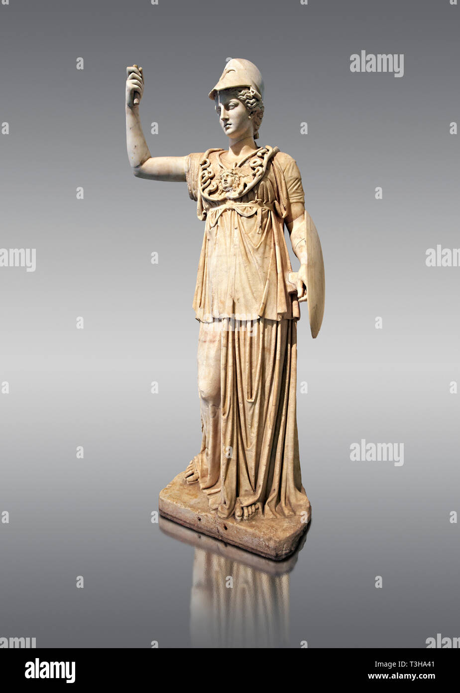 Roman marble sculpture of Athena, inv 6321, Museum of Archaeology, Italy Stock Photo