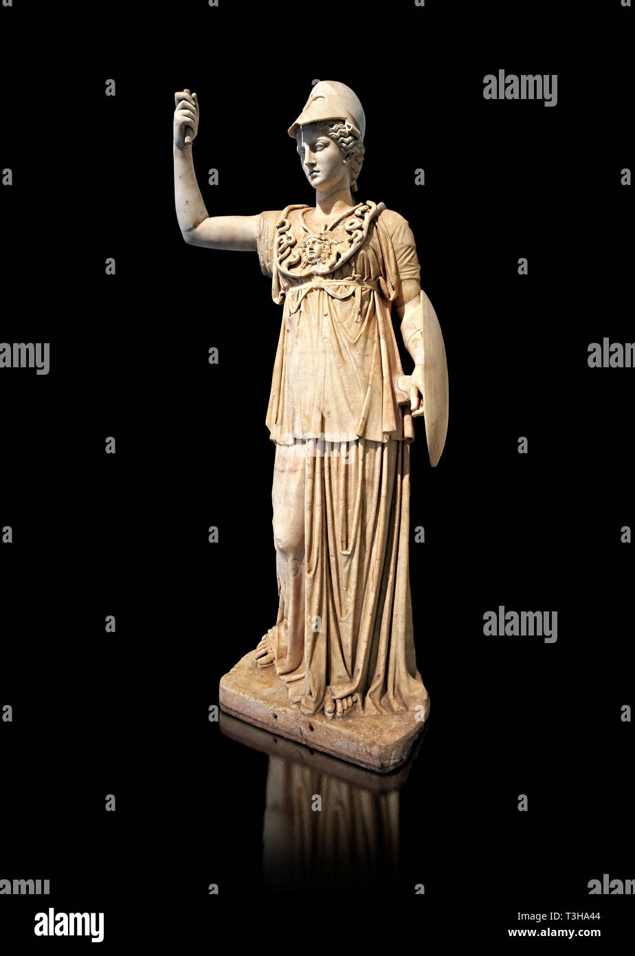 Roman marble sculpture of Athena, inv 6321, Museum of Archaeology, Italy Stock Photo