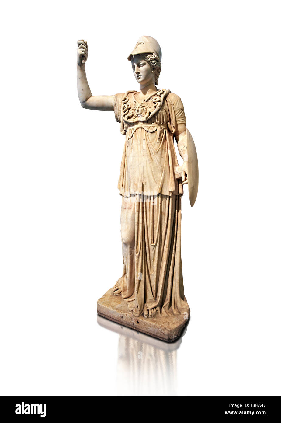 Roman marble sculpture of Athena, inv 6321, Museum of Archaeology, Italy Stock Photo
