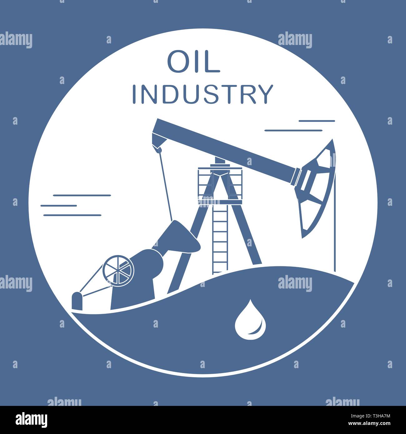 Vector illustration with equipment for oil production. Oil industry