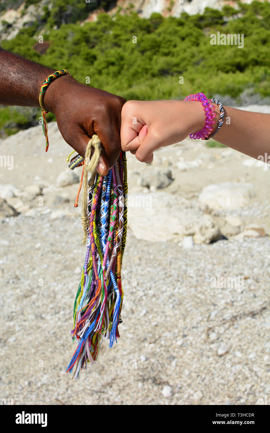 Friendship bracelets white hi-res stock photography and images - Alamy