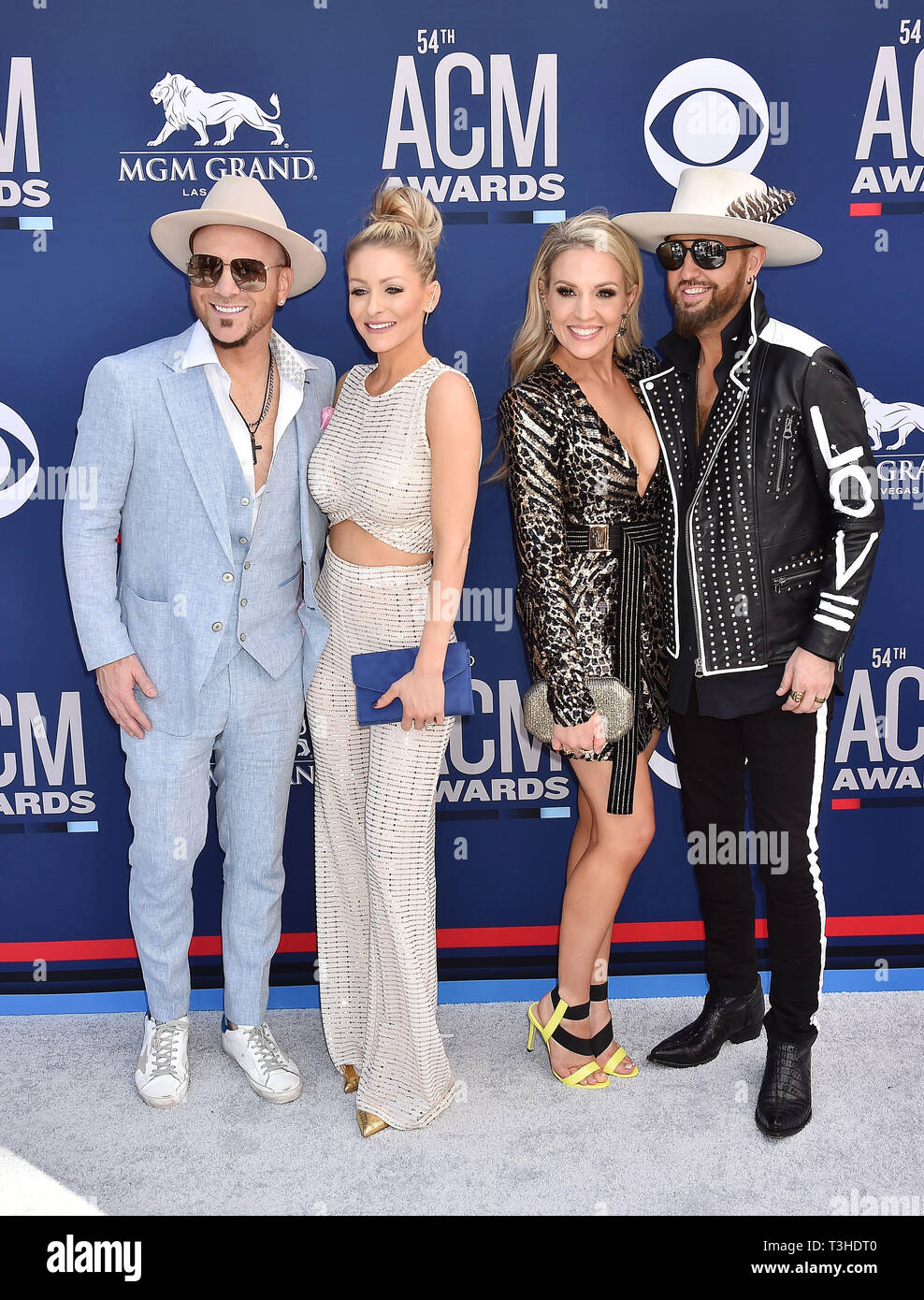LAS VEGAS, CA - APRIL 07: (L-R) Chris Lucas of LOCASH, Kaitlyn Lucas,  Kristen White and Preston Brust of LOCASH attend the 54th Academy Of  Country Music Awards at MGM Grand Hotel