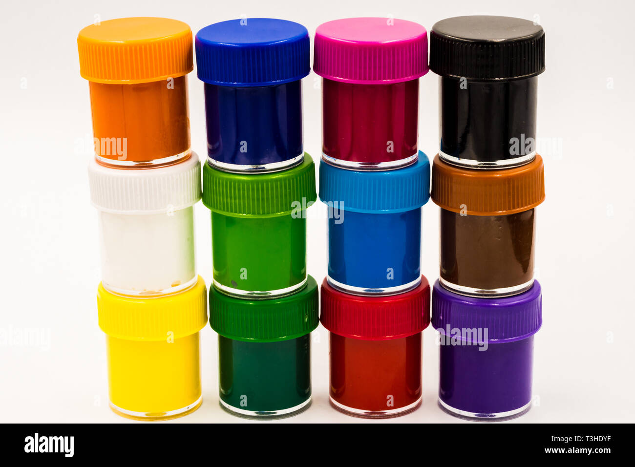 Multi color paint containers Stock Photo Alamy