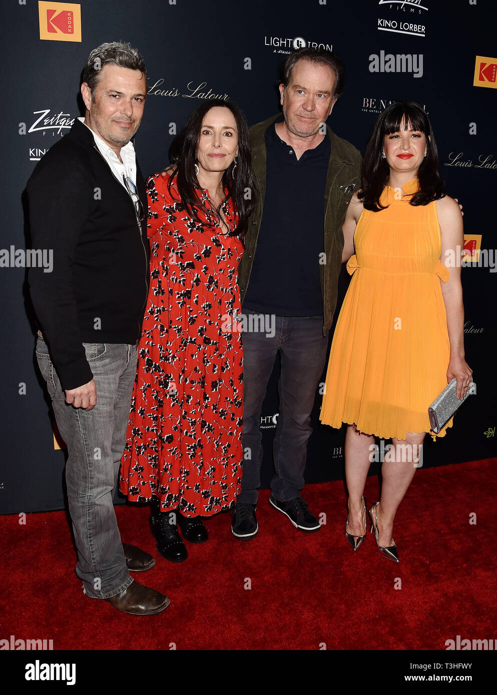 LOS ANGELES, CA - APRIL 09: (L-R) Carlos Bernard, guest, Timothy Hutton