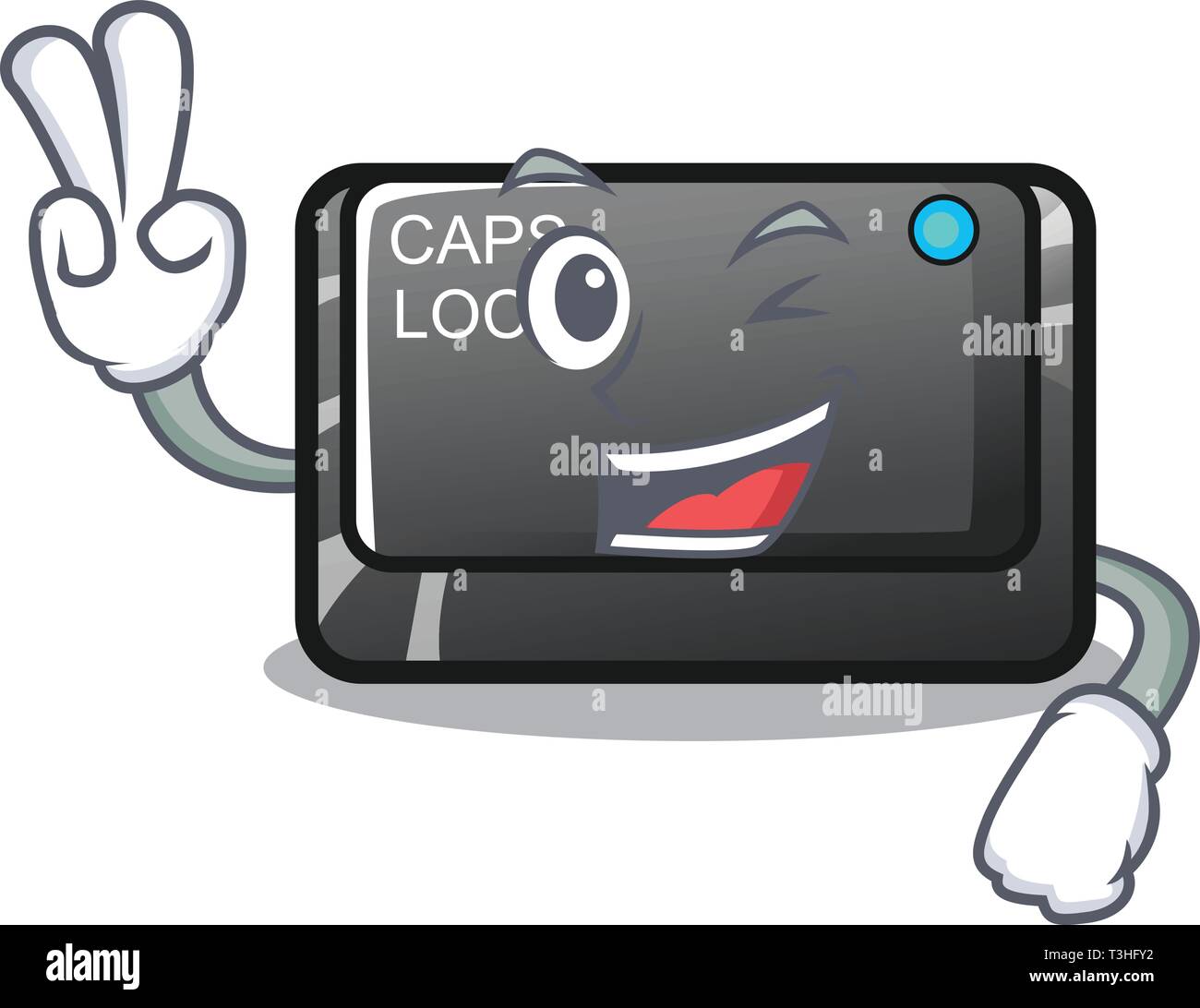 Two finger capslock button in the shape character Stock Vector