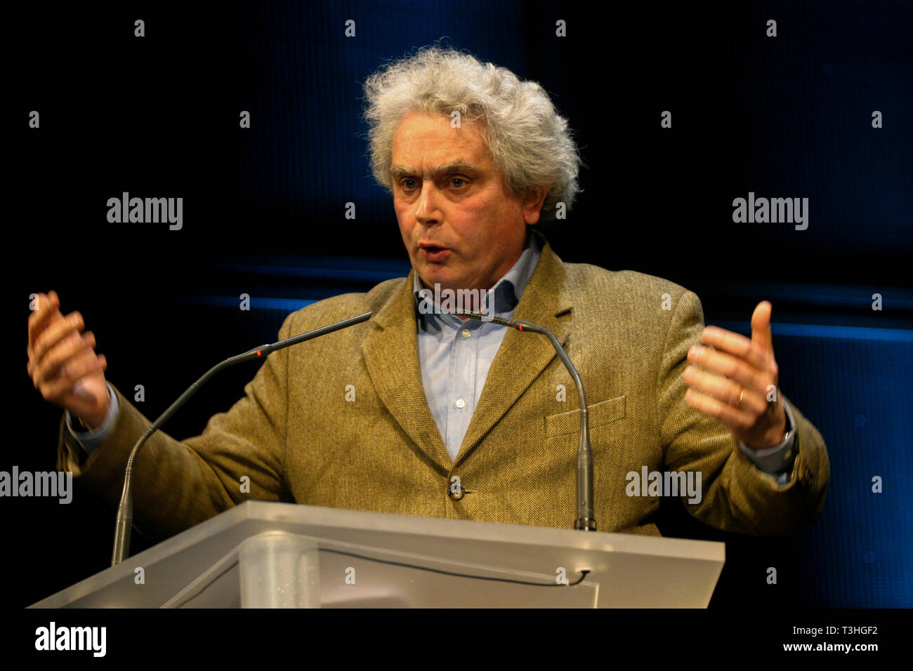 French philosopher Olivier Mongin talks in Rennes, France Stock Photo