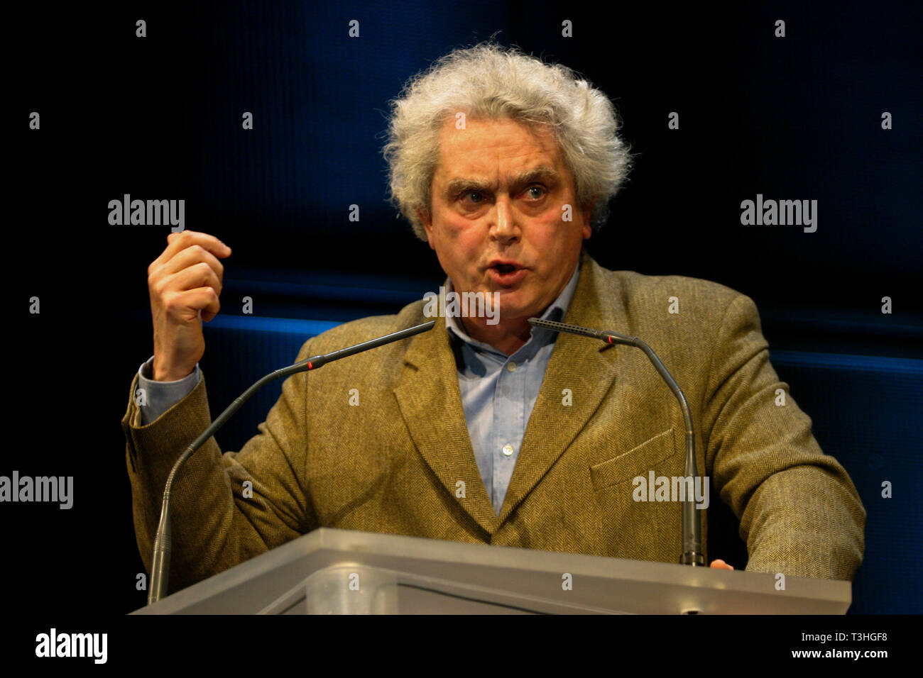 French philosopher Olivier Mongin talks in Rennes, France Stock Photo
