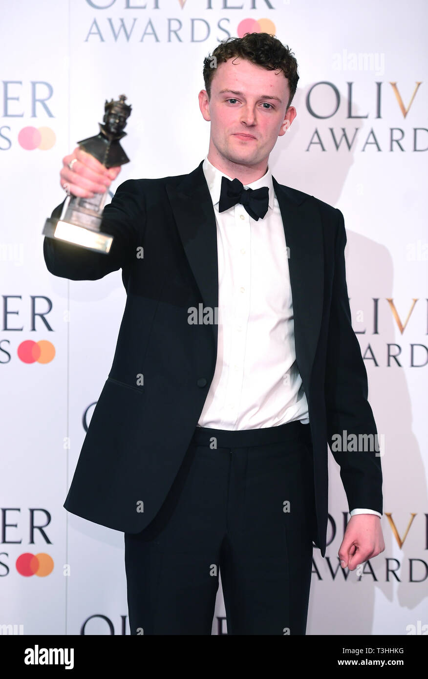Chris Walley with the Best Actor In a Supporting Role, for the The Lieutenant Of Inishmore at the Olivier Awards at the Royal Albert Hall in London. Stock Photo
