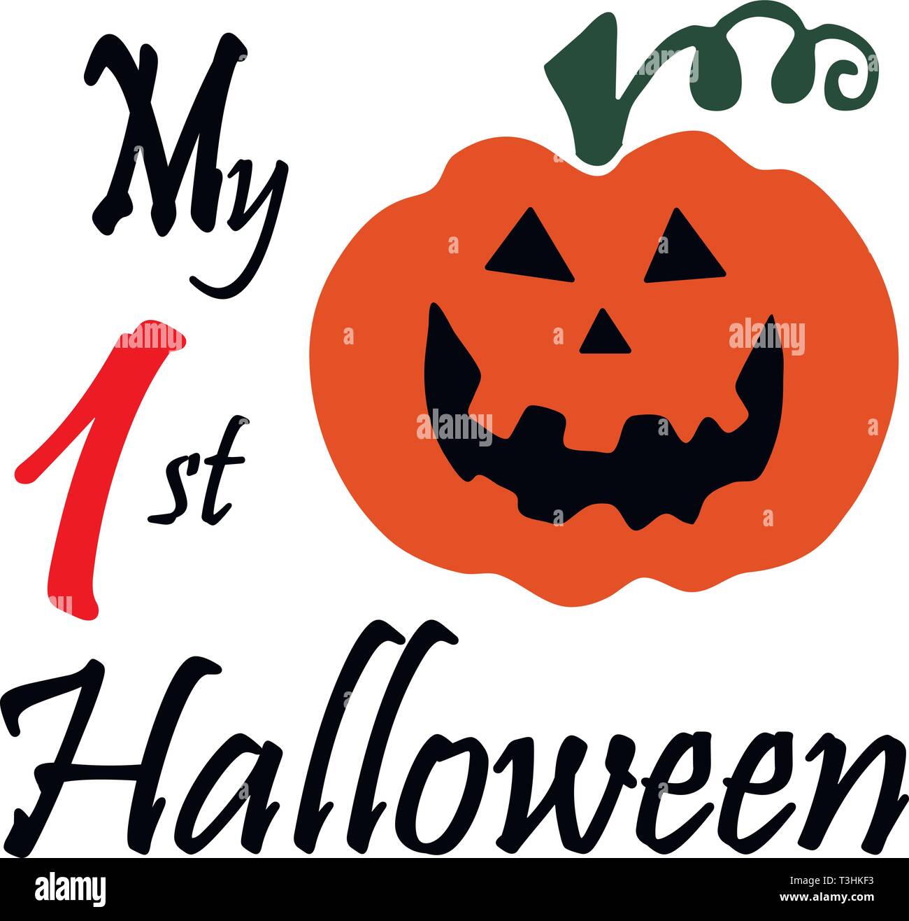 My First Halloween Clipart Stock Vector