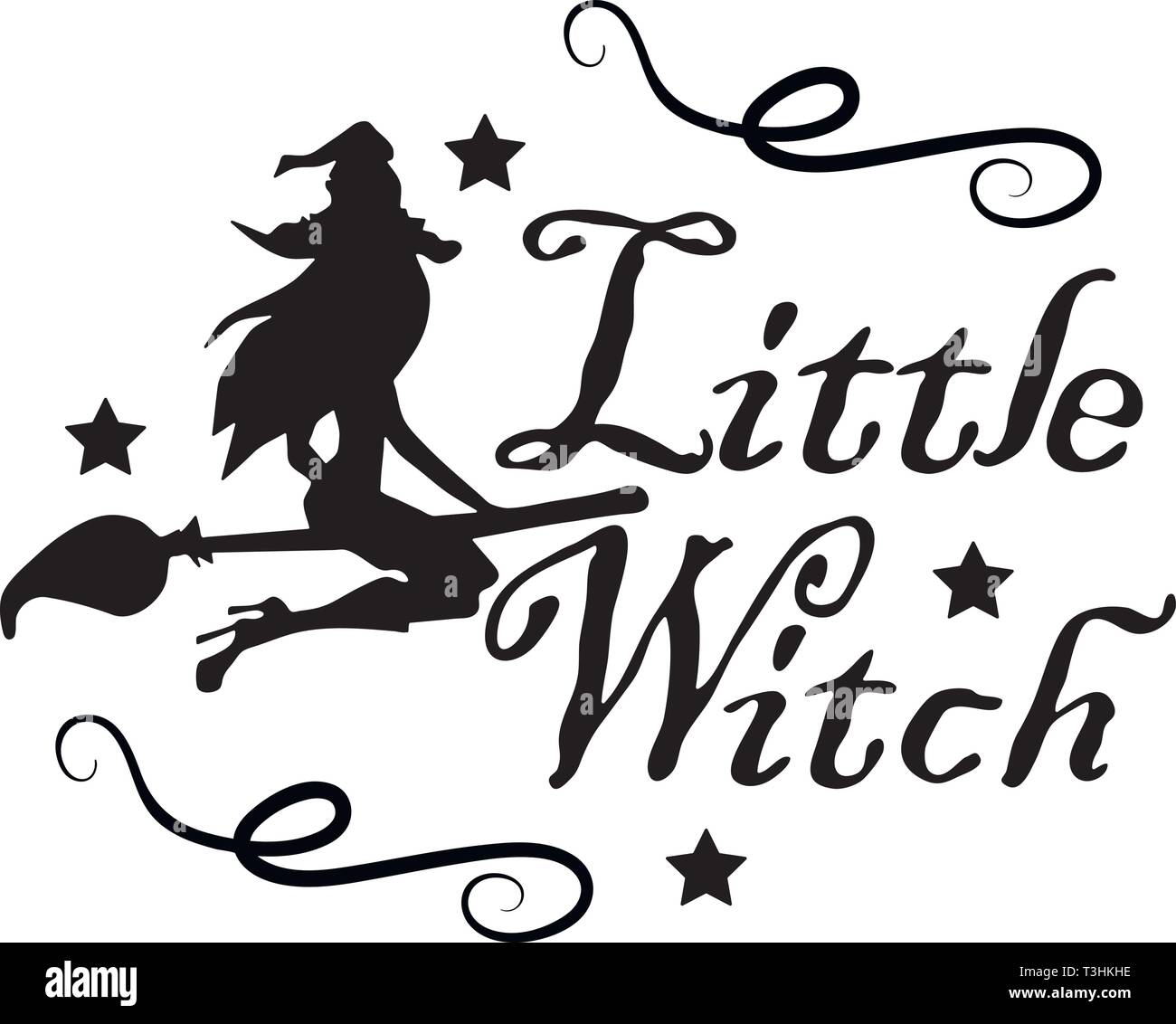 Little Witch. Halloween clipart. Stock Vector