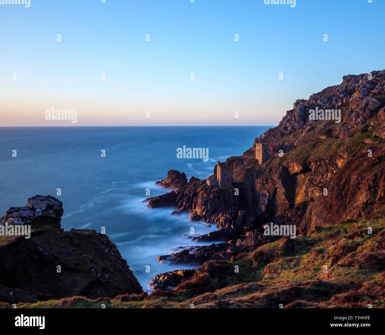 Crown Engine Houses, Botallack, in the evening light Stock Photo