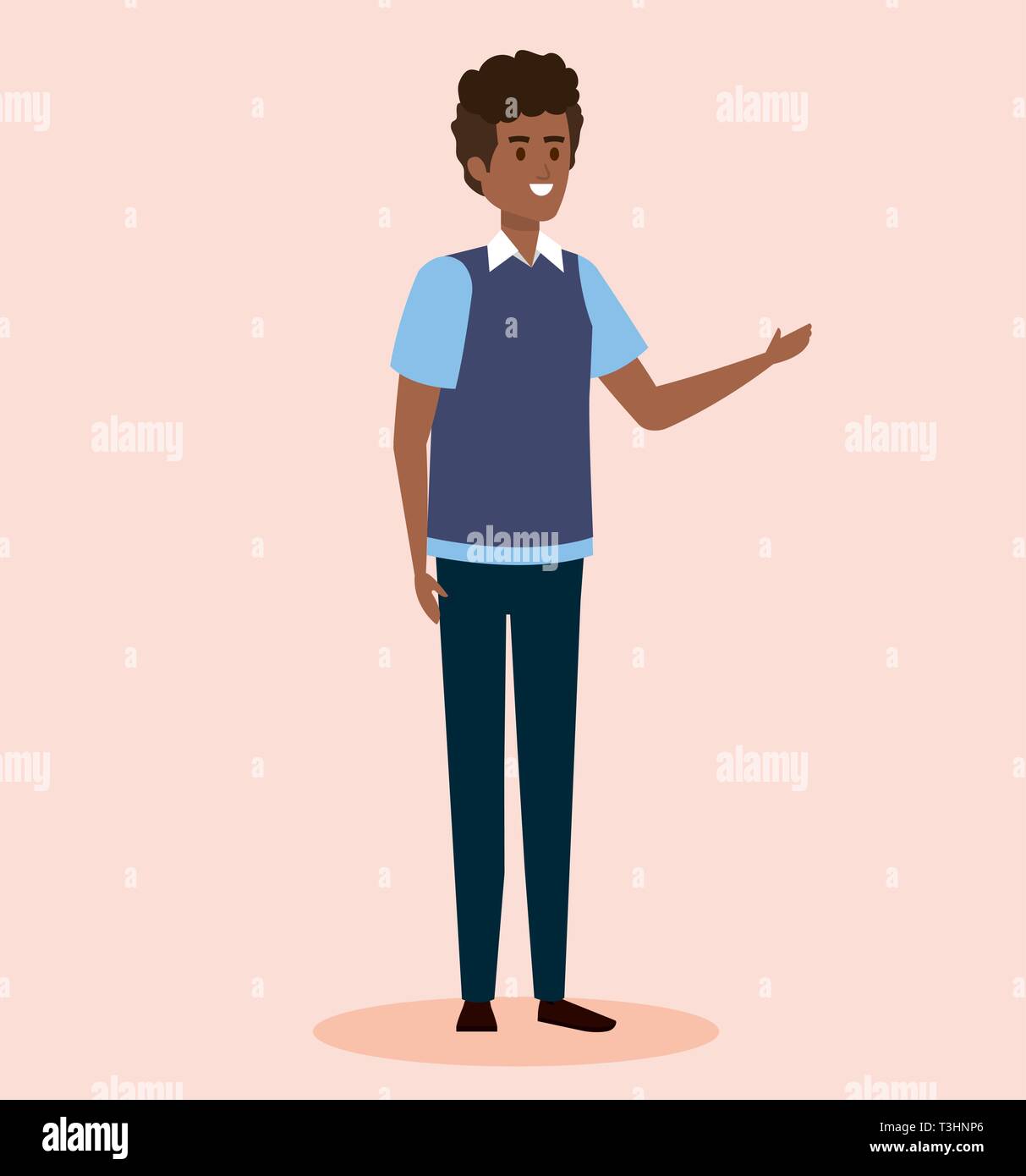happy man with casual clothes and hairstyle Stock Vector Image & Art ...