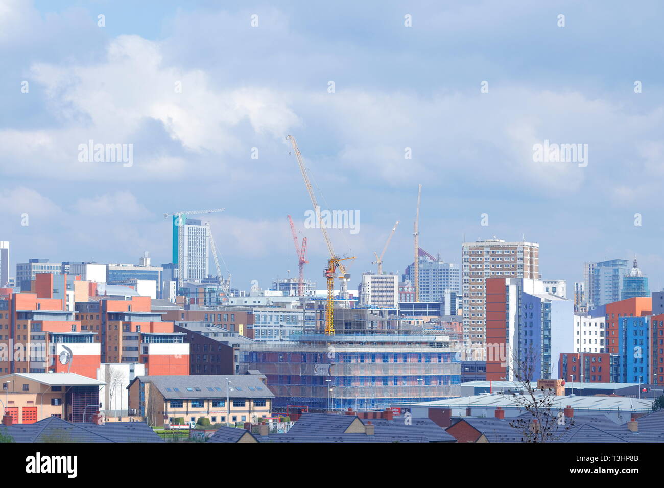Tower cranes taking over the Leeds skyline Stock Photo Alamy