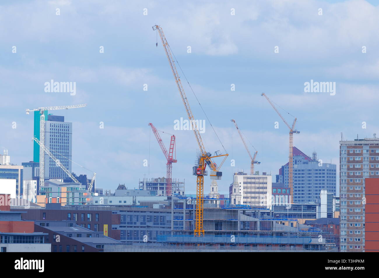 Tower cranes taking over the Leeds skyline Stock Photo Alamy
