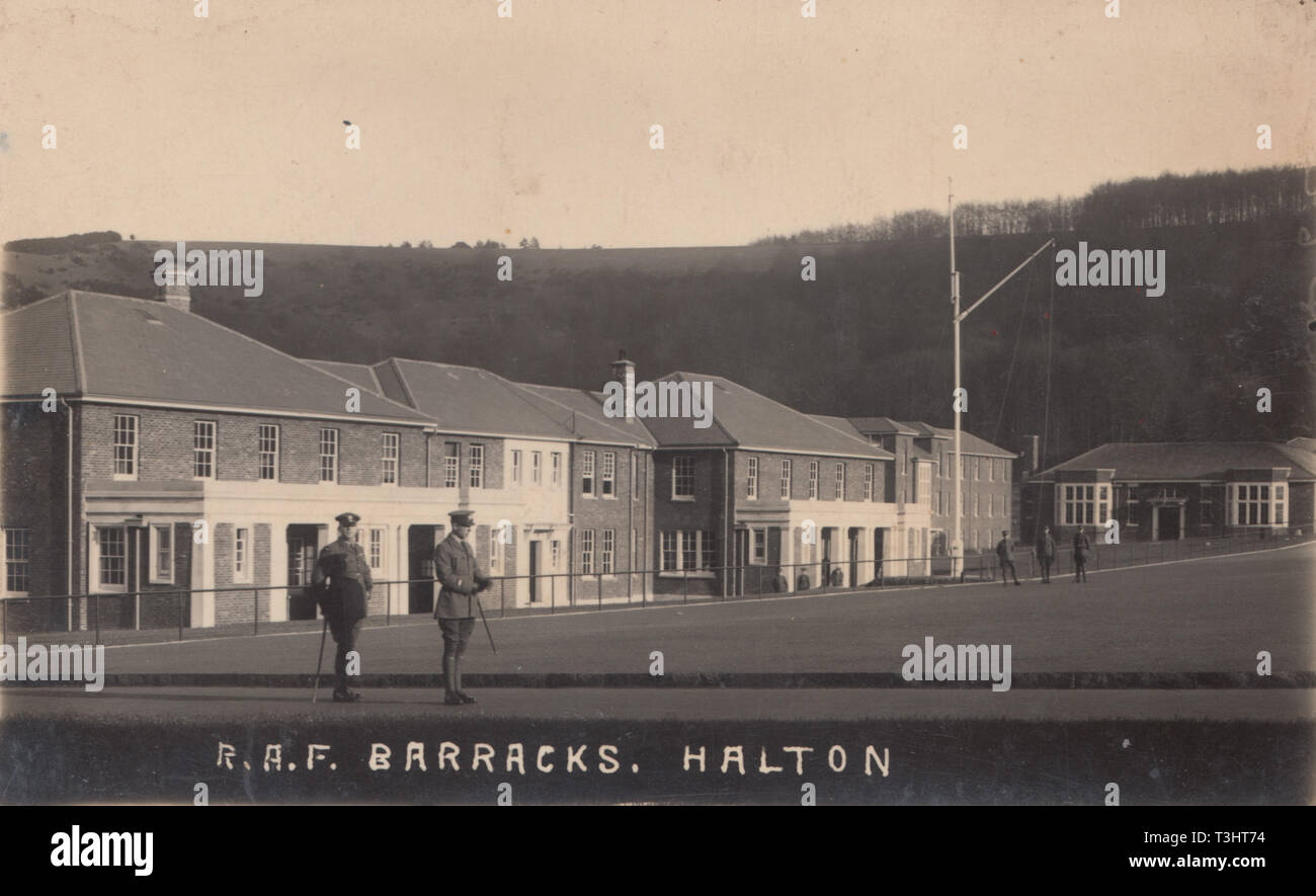 Vintage Photographic Postcard Showing The R.A.F.Barracks at Halton, Buckinghamshire Stock Photo