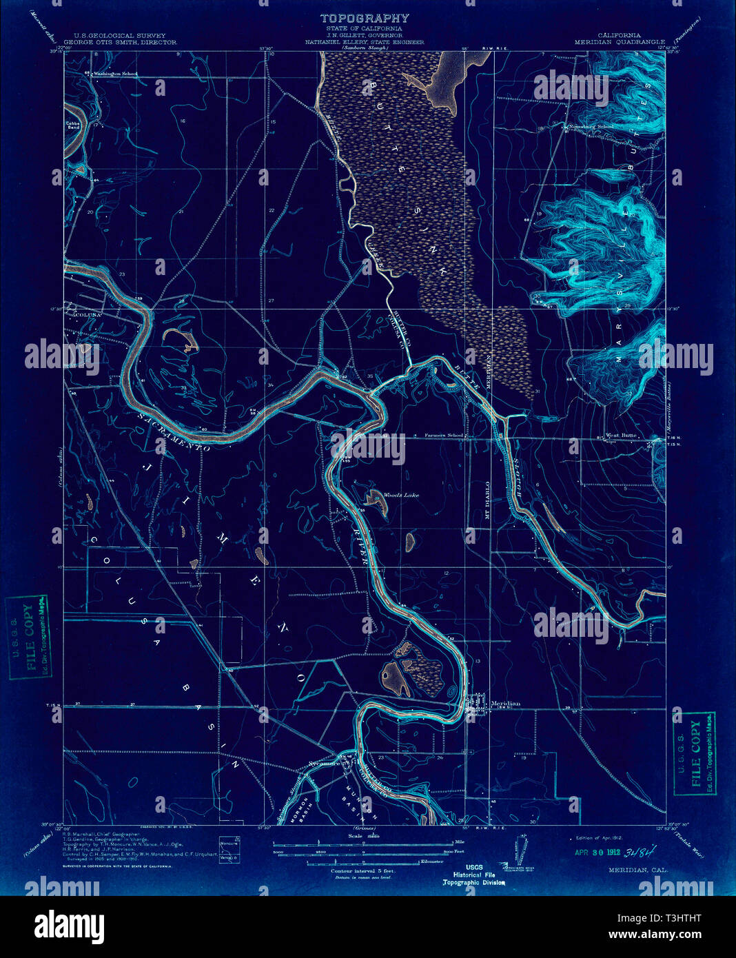USGS TOPO Map California CA Meridian - Usgs Topo Map California Ca Meridian 296308 1912 31680 Inverted Restoration T3HTHT 
