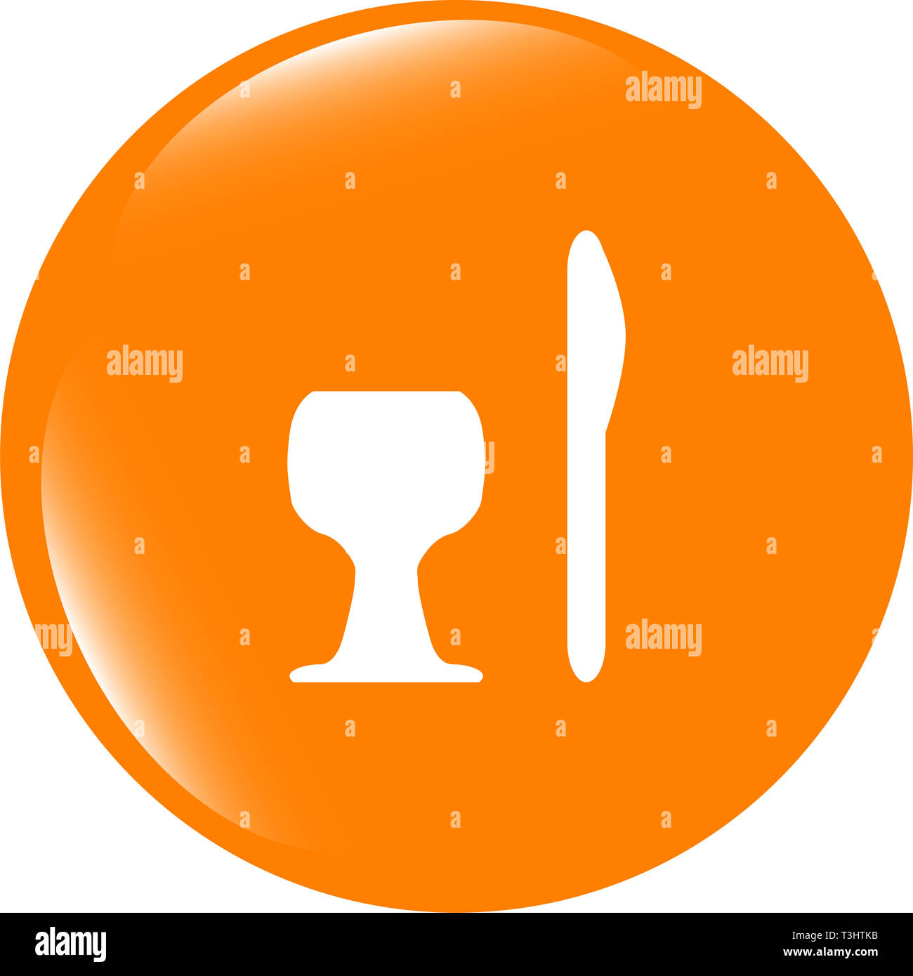 Eat sign icon. Cutlery symbol. Knife and fork. Circles button Stock Photo