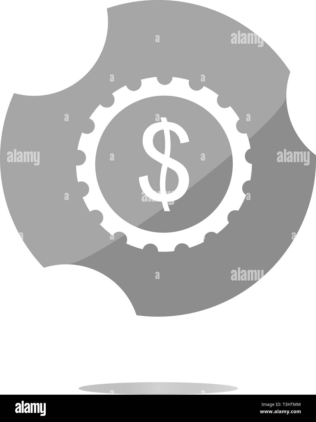 gear (cog) web icon cloud with dollars money sign Stock Photo - Alamy