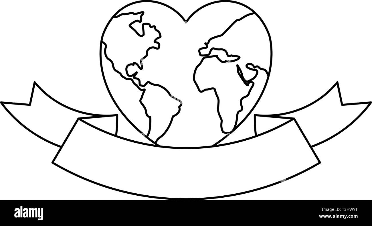 world shaped a heart happy earth day vector illustration Stock Vector
