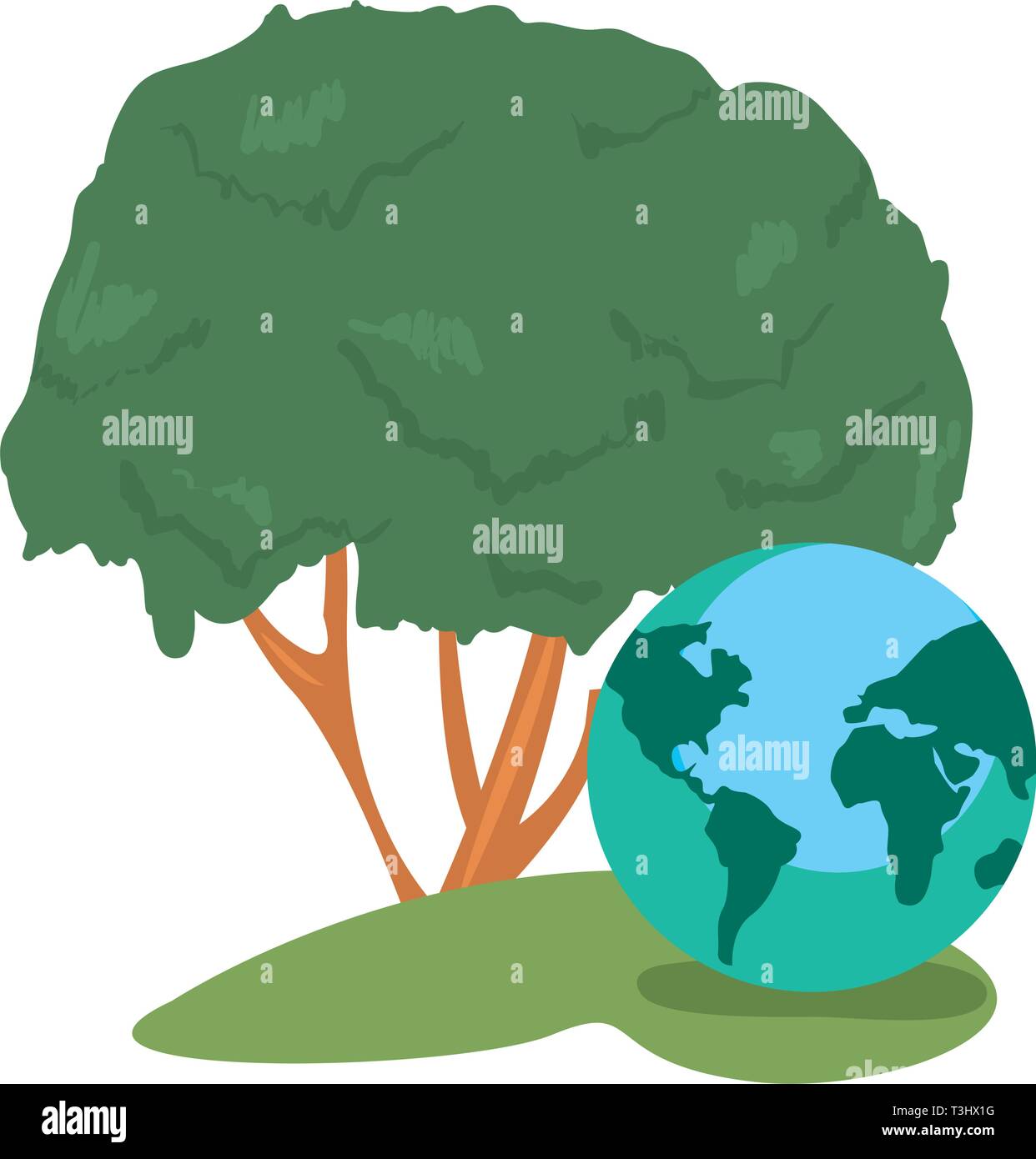 tree world happy earth day vector illustration vector illustration ...