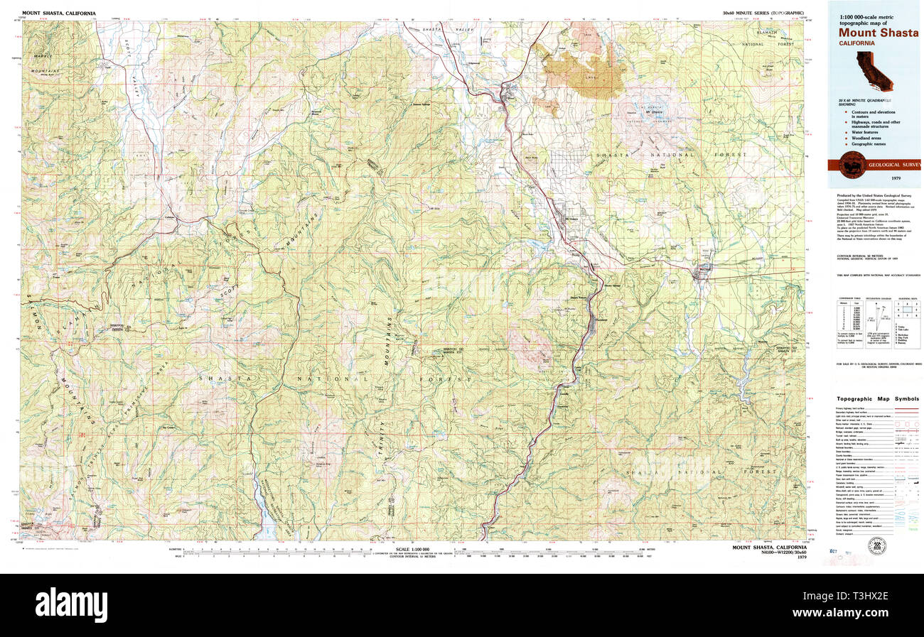 Mount shasta california map hires stock photography and images Alamy