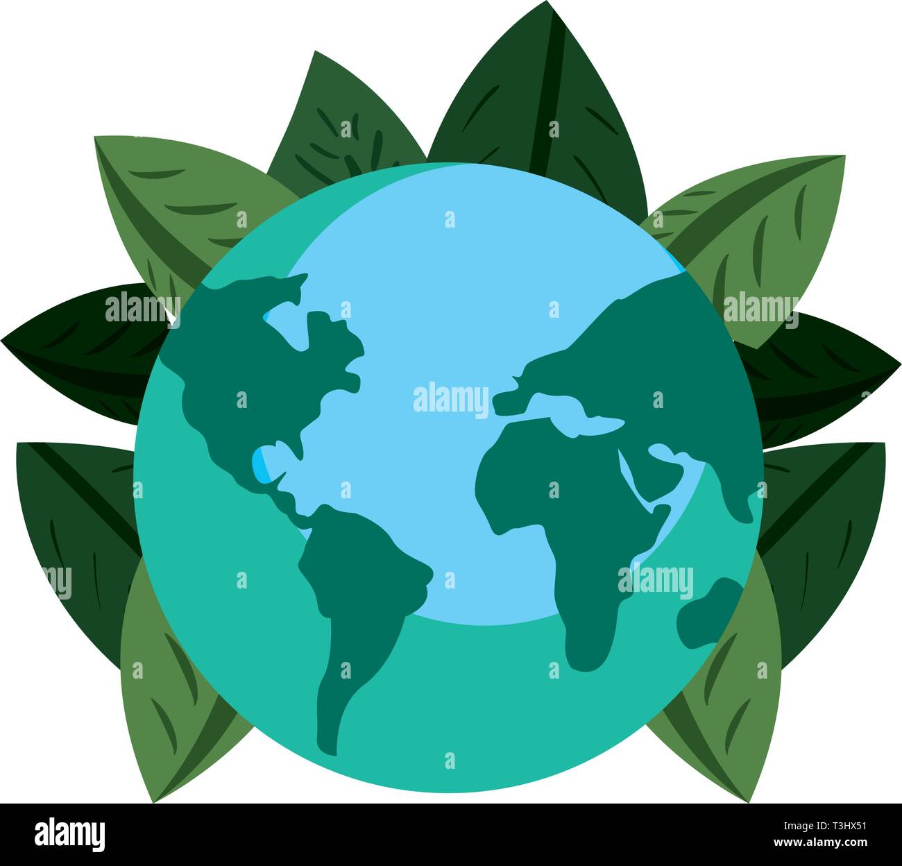 happy earth day world nature foliage vector illustration Stock Vector ...