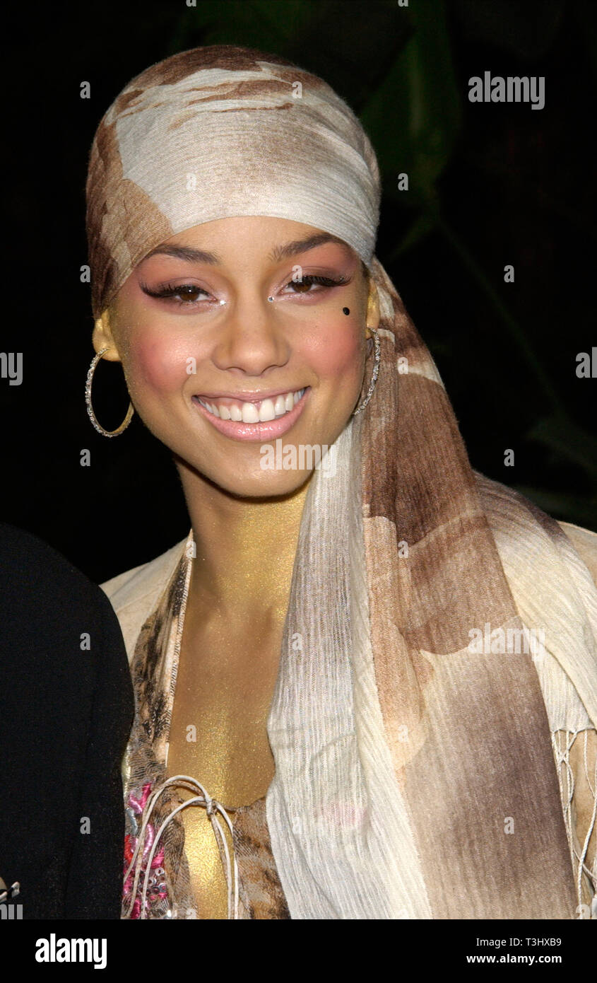 LOS ANGELES, CA. February 26, 2002 Pop star ALICIA KEYES at preGrammy