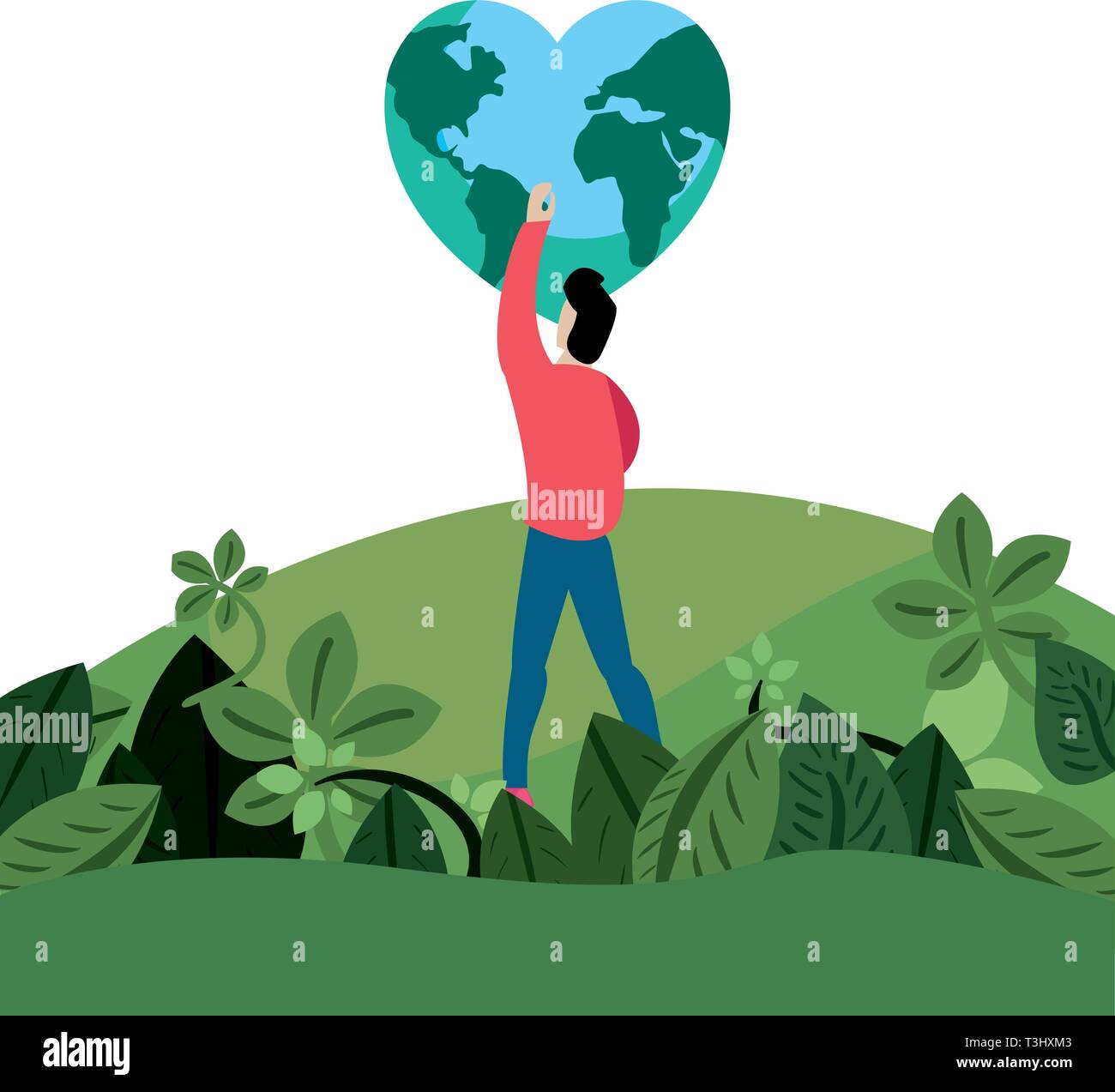 Heart shaped world map Stock Vector Images - Alamy