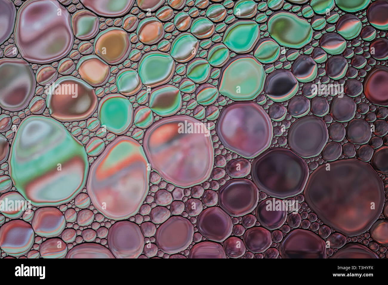 Beautiful abstract multicolor water oil bubble colorful background. Stock Photo