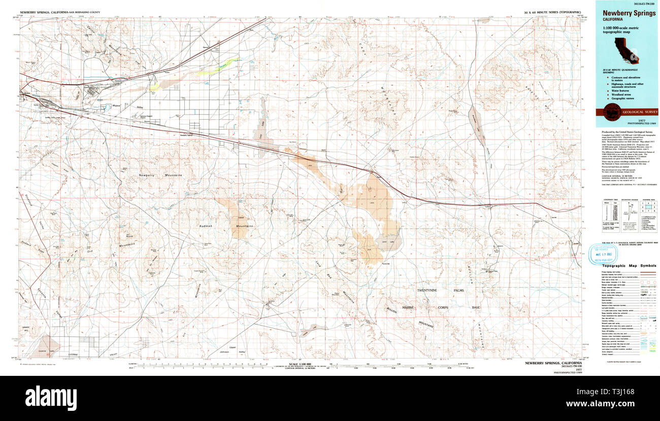 Usgs Topo Map California Ca Newberry Springs 299127 1977 100000 Restoration T3J168 