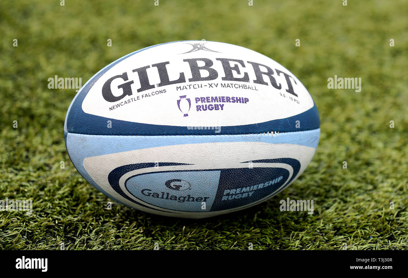 Gallagher Premiership Rugby ball during the Gallagher Premiership match at Allianz Park, London. Stock Photo