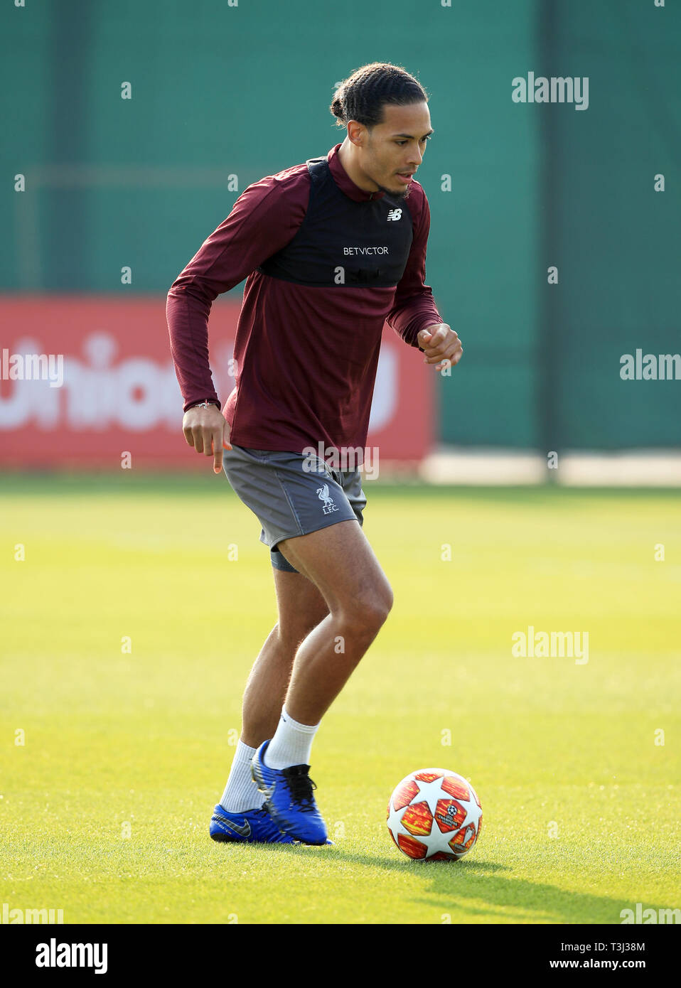 Liverpool S Virgil Van Dijk During The Training Session At Melwood Liverpool Stock Photo Alamy
