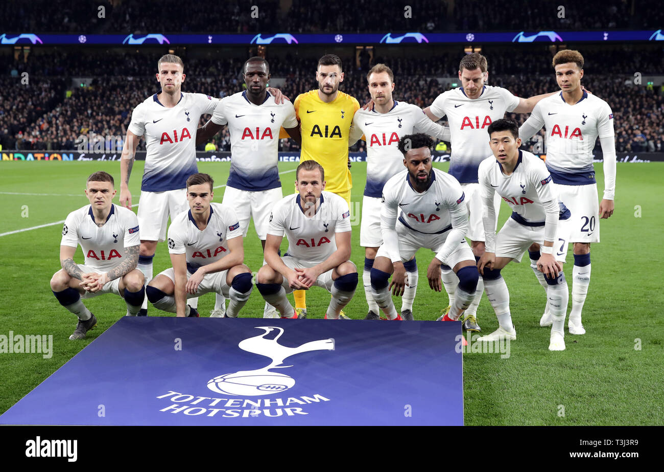 Tottenham Hotspur team group during the UEFA Champions League quarter  final, first leg match at Tottenham Hotspur Stadium, London Stock Photo -  Alamy