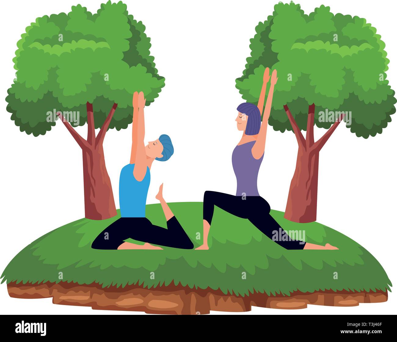 couple yoga poses Stock Vector Image & Art Alamy