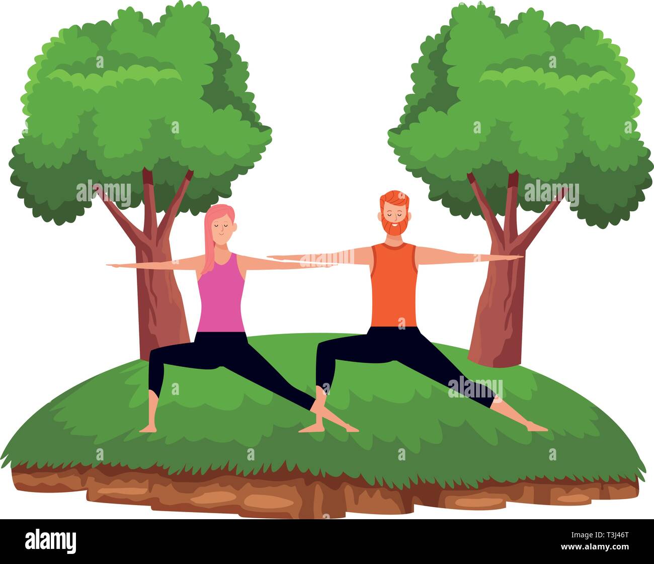 couple yoga poses Stock Vector Image & Art Alamy