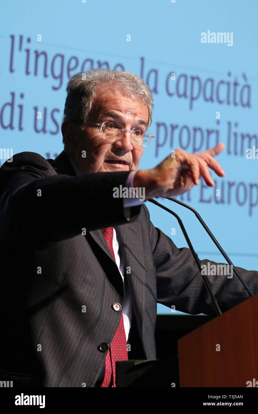 Modena, Italy, April 2019 - Romano Prodi, public conference on the future of the European Union Stock Photo