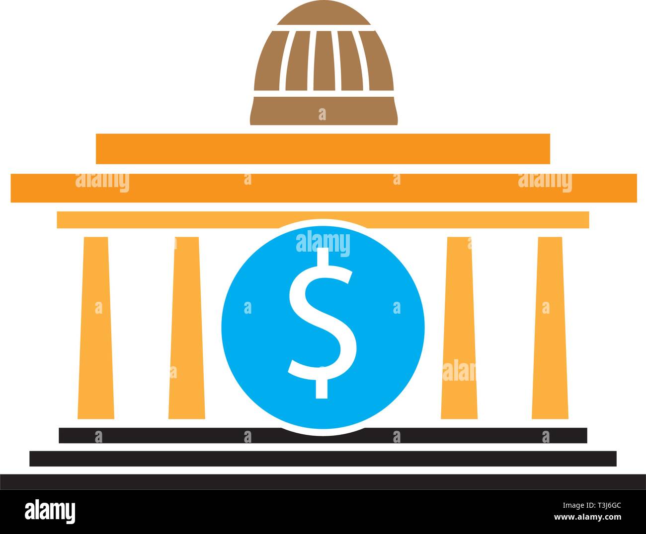 bank building icon template Stock Vector