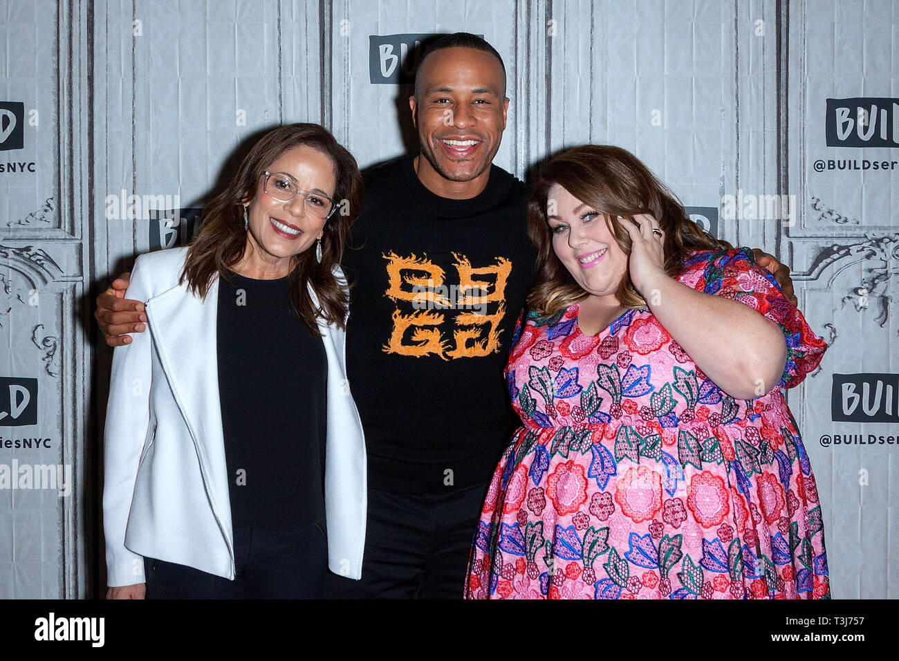 New York, USA. 09 Apr, 2019.  Roxann Dawson, DeVon Franklin, and, Chrissy Metz at The BUILD Series discussing ÒBreakthroughÓ at BUILD Studio on April 09, 2019 in New York, NY. Credit: Steve Mack/S.D. Mack Pictures/Alamy Stock Photo