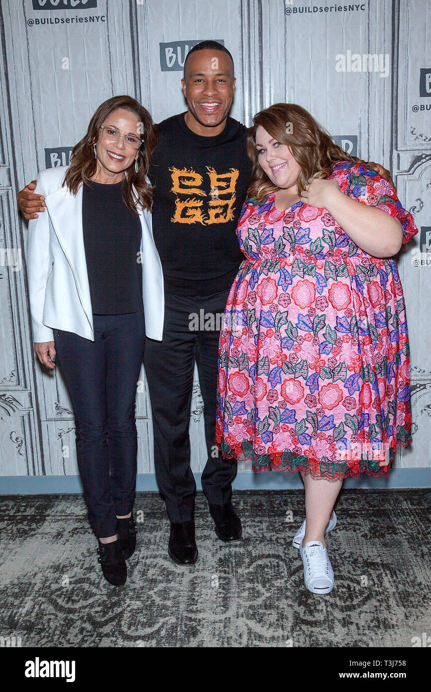 New York, USA. 09 Apr, 2019.  Roxann Dawson, DeVon Franklin, and, Chrissy Metz at The BUILD Series discussing ÒBreakthroughÓ at BUILD Studio on April 09, 2019 in New York, NY. Credit: Steve Mack/S.D. Mack Pictures/Alamy Stock Photo